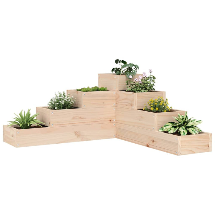 Odlingslåda 4 Nivåer 106X104,5X36 Cm Vit Massiv Furu