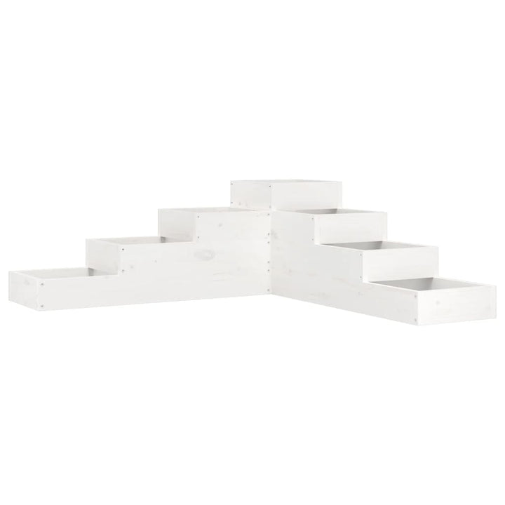 Odlingslåda 4 Nivåer 106X104,5X36 Cm Vit Massiv Furu