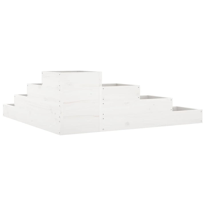 Odlingslåda 4 Nivåer 106X104,5X36 Cm Vit Massiv Furu