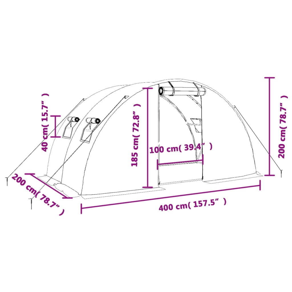 Växthus Med Stålram 8 M²