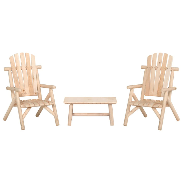 Loungegrupp 3 Delar Massivt Granträ