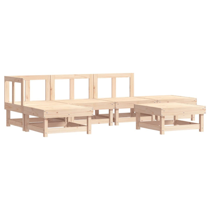 Loungegrupp För Trädgården Med Dynor 6 Delar Massivt Trä