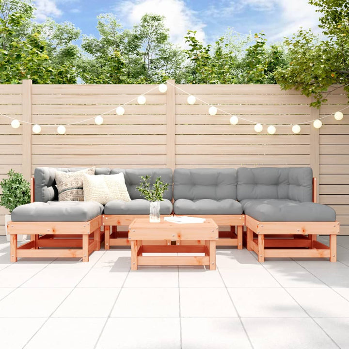 Loungegrupp För Trädgården 7 Delar Massiv Furu