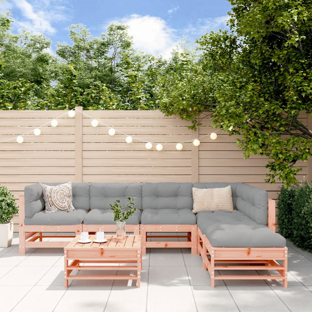 Loungegrupp För Trädgården 7 Delar Massiv Douglasgran