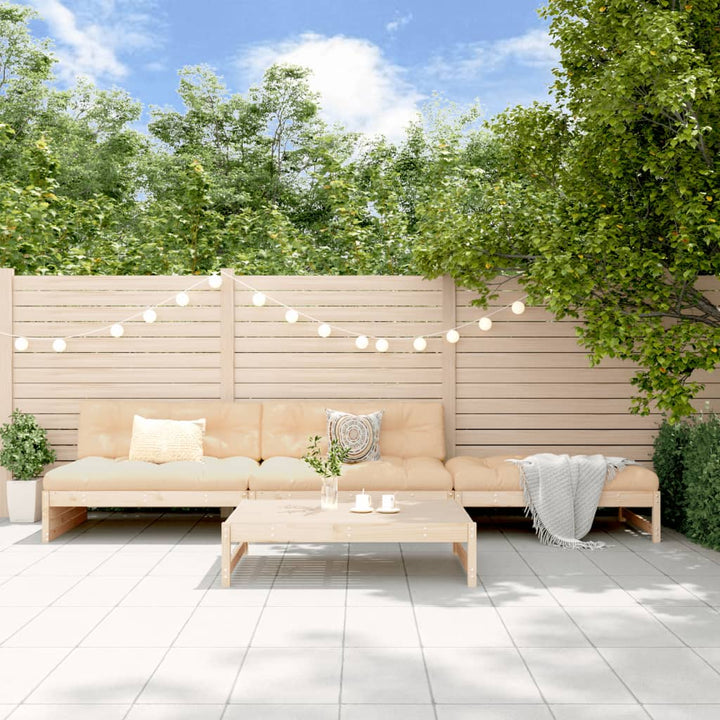 Loungegrupp För Trädgården 4 Delar Massiv Furu