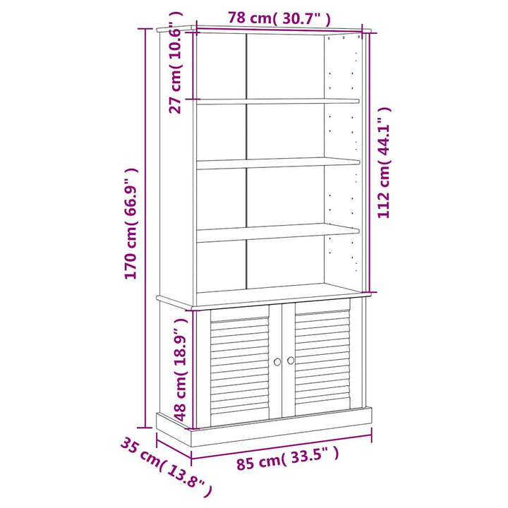 Bokhylla Vigo 85X35X170 Cm Massiv Furu
