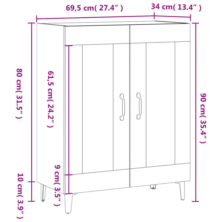 Skåp 69,5X34X90 Cm Konstruerat Trä
