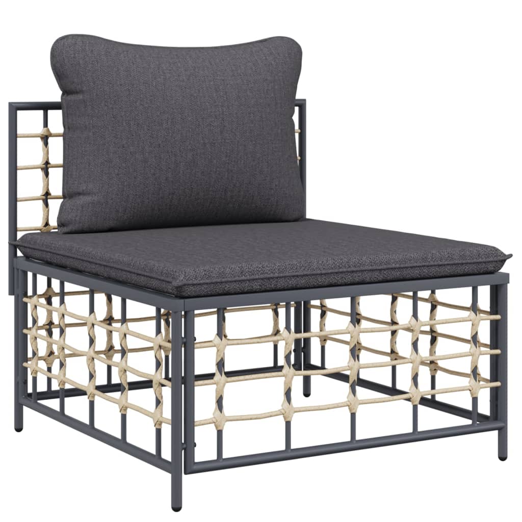 Loungegrupp 4 Delar Med Dynor Antracit Konstrotting