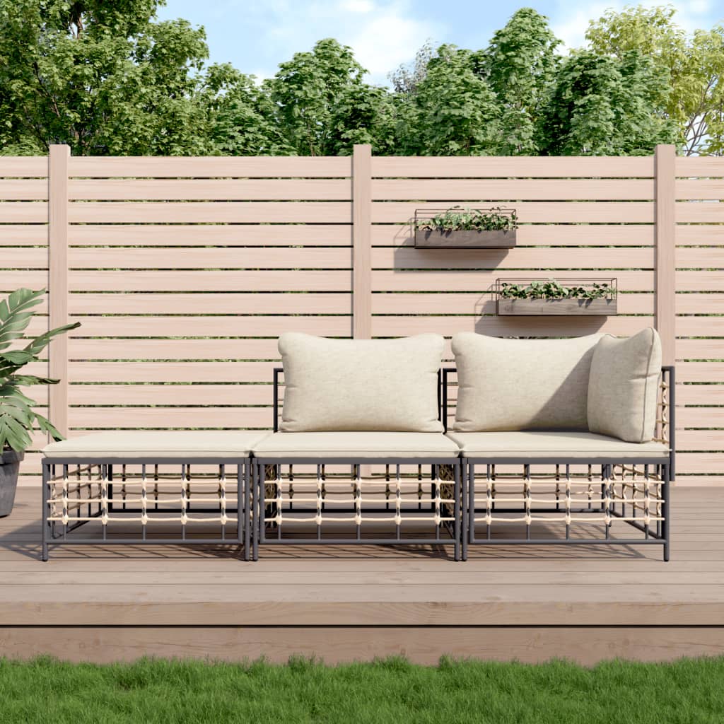 Loungegrupp 5 Delar Med Dynor Antracit Konstrotting