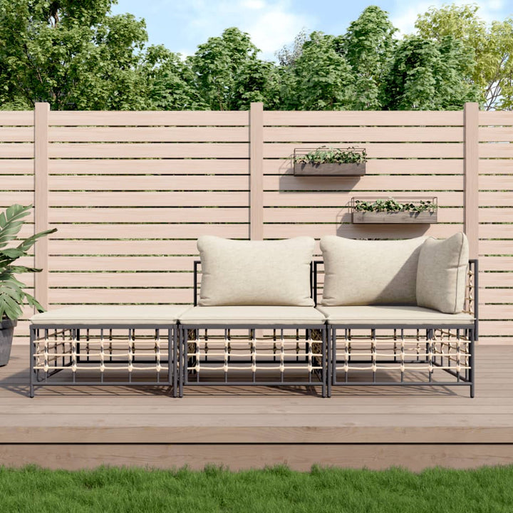 Loungegrupp 5 Delar Med Dynor Antracit Konstrotting