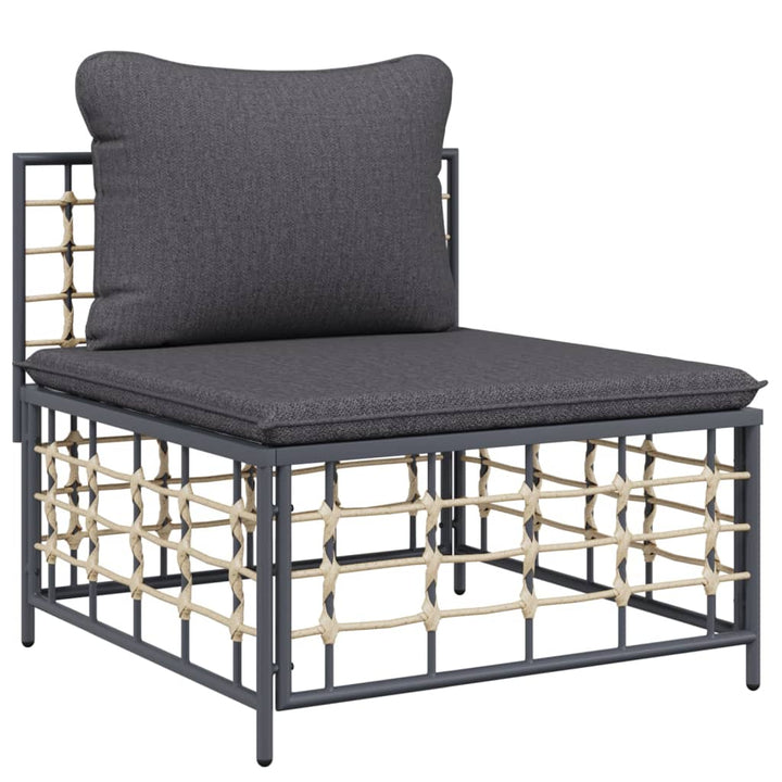 Loungegrupp 6 Delar Med Dynor Antracit Konstrotting