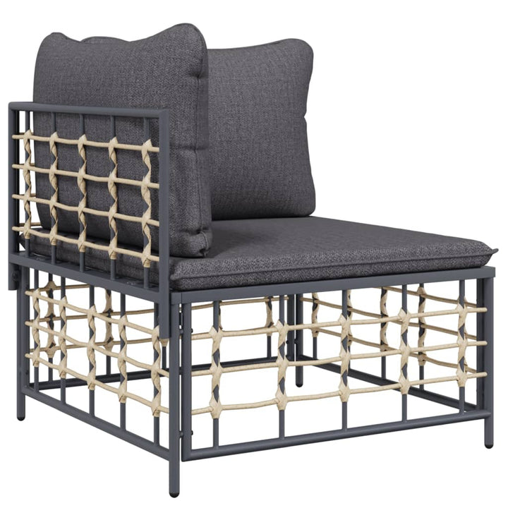 Loungegrupp 11 Delar Med Dynor Antracit Konstrotting