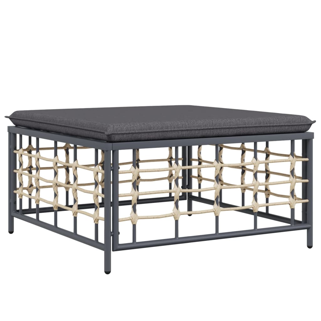 Loungegrupp 10 Delar Med Dynor Antracit Konstrotting