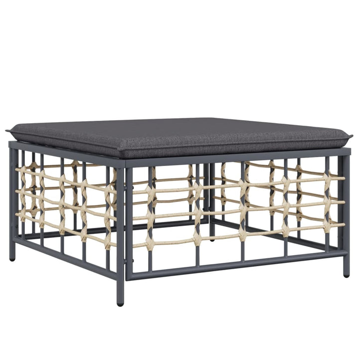 Loungegrupp 10 Delar Med Dynor Antracit Konstrotting