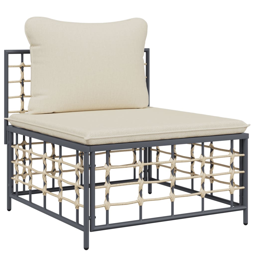 Loungegrupp 9 Delar Med Dynor Antracit Konstrotting