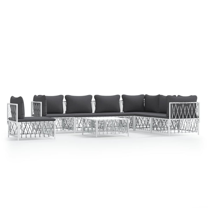 Loungegrupp 8 Delar Med Dynor Stål