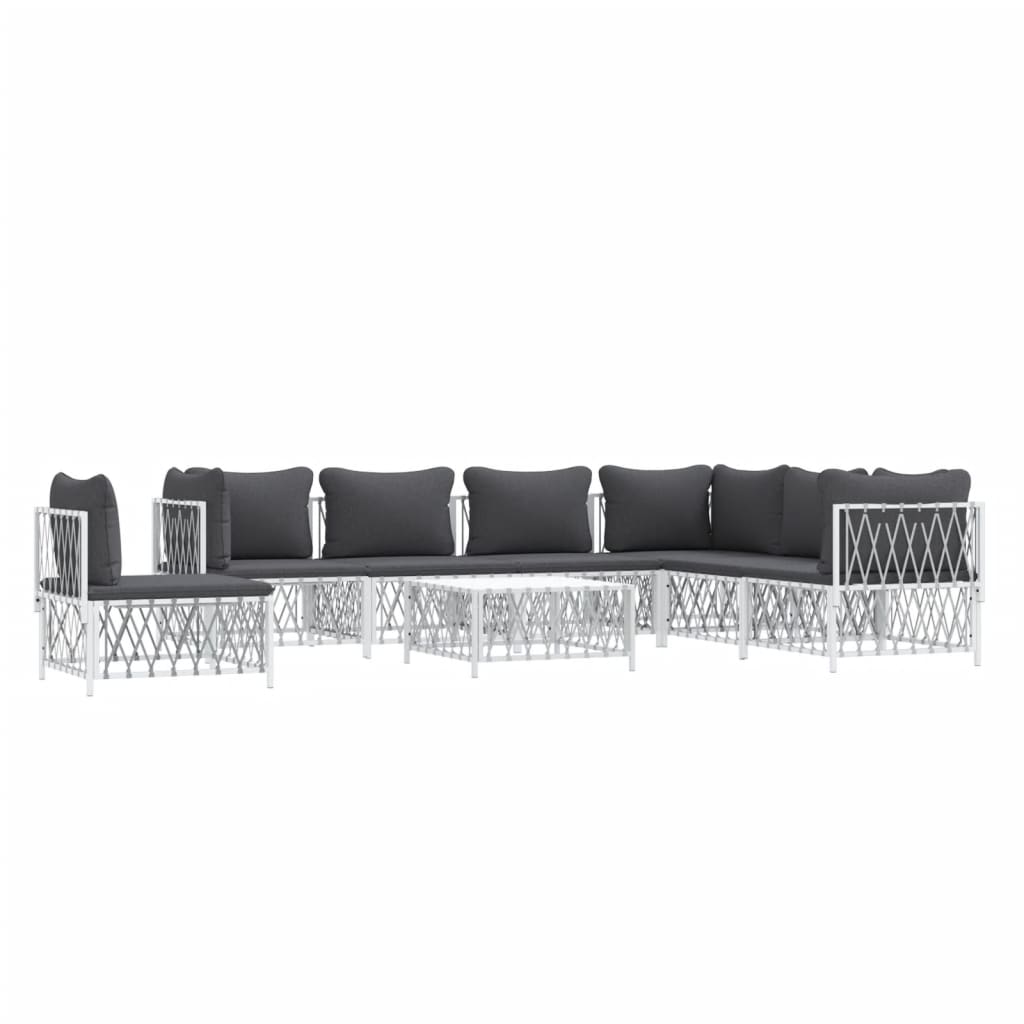 Loungegrupp 8 Delar Med Dynor Stål