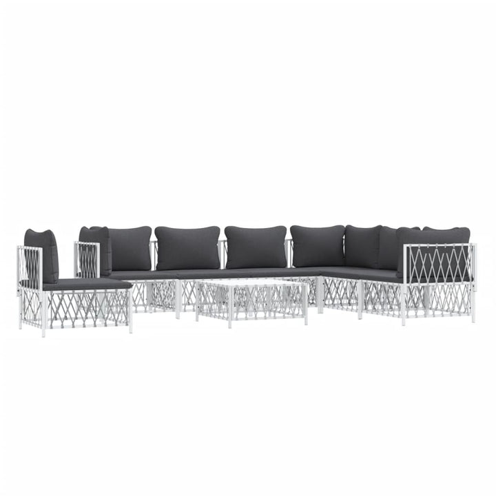 Loungegrupp 8 Delar Med Dynor Stål