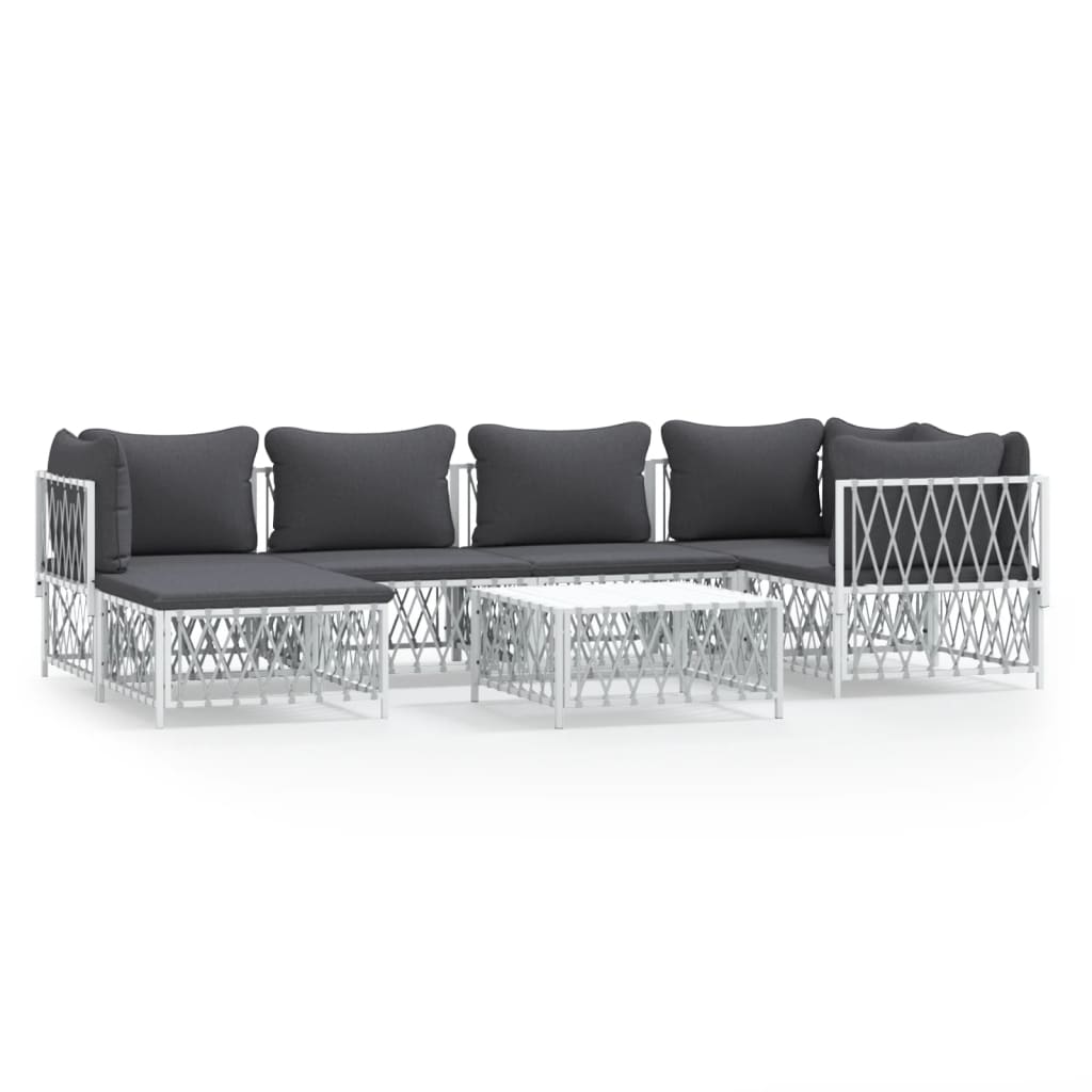 Loungegrupp 6 Delar Med Dynor Stål