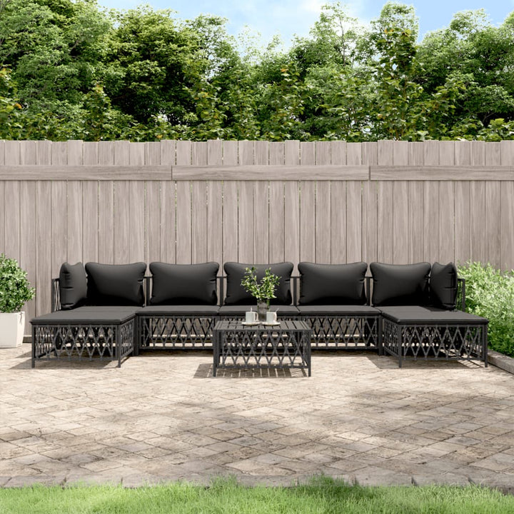Loungegrupp 6 Delar Med Dynor Stål