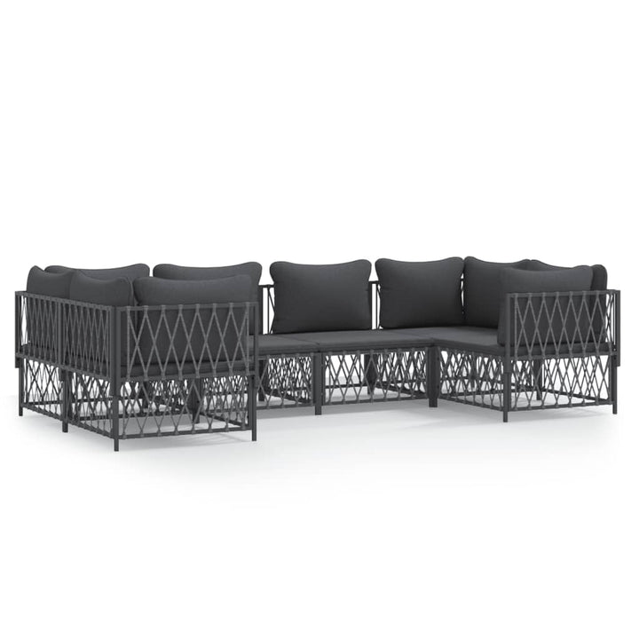 Loungegrupp 6 Delar Med Dynor Stål