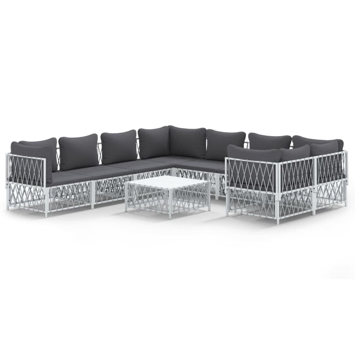Loungegrupp 9 Delar Med Dynor Stål