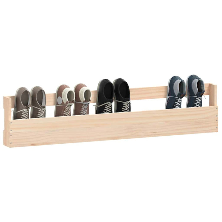 Väggmonterade Skoställ 2 St 110X9X23 Cm Massivt Furu