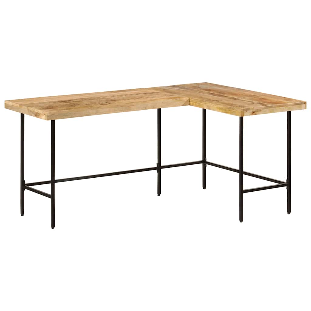 Skrivbord 165X110X77 Cm Massivt Mangoträ Och Järn