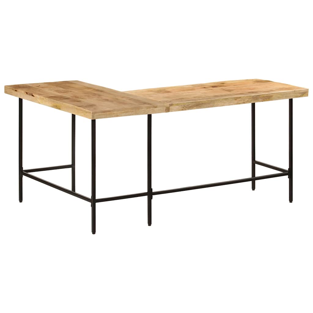 Skrivbord 165X110X77 Cm Massivt Mangoträ Och Järn