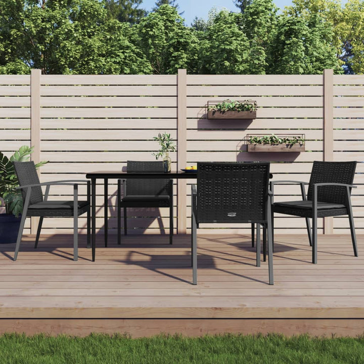 Matgrupp För Trädgården Med Dynor 5 Delar Konstrottning &amp; Stål