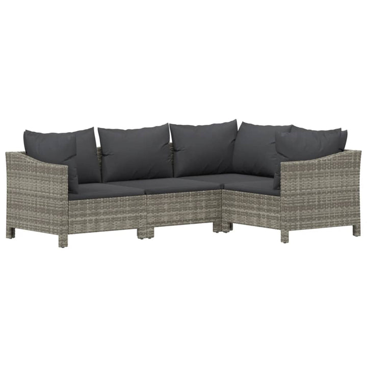 Loungegrupp För Trädgården Med Dynor 8 Delar Grå Konstrotting
