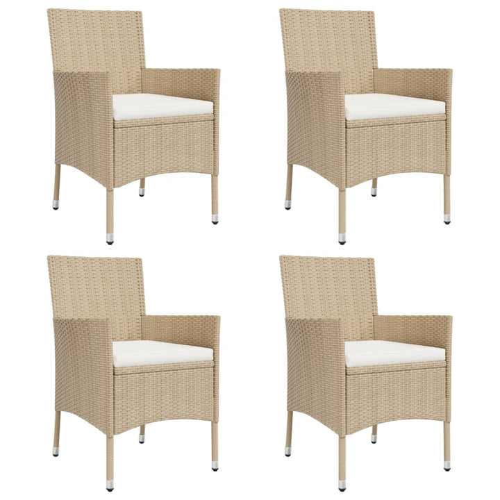 Matgrupp För Trädgården Med Dynor 5 Delar Beige Konstrotting