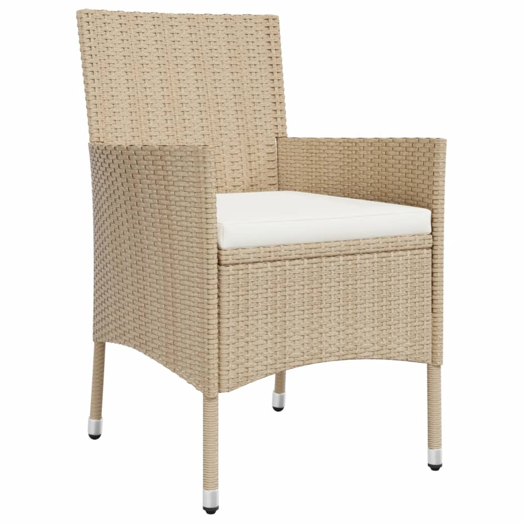 Matgrupp För Trädgården Med Dynor 5 Delar Beige Konstrotting