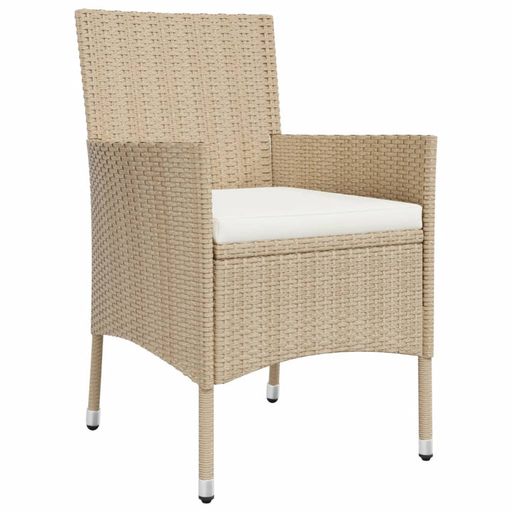 Matgrupp För Trädgården Med Dynor 5 Delar Beige Konstrotting