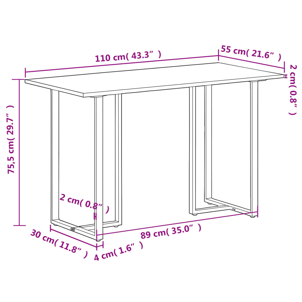 Matbord 110X55X75,5 Cm