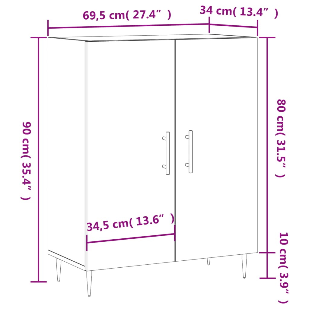 Skänk 69,5X34X90 Cm Konstruerat Trä