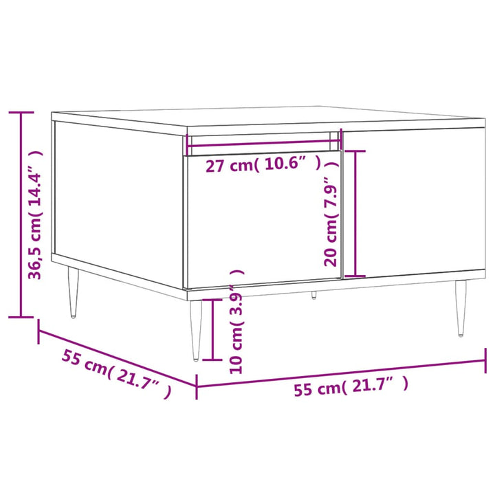 Soffbord 55X55X36,5 Cm Konstruerat Trä