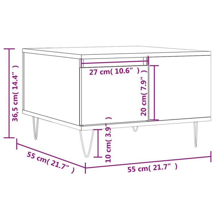 Soffbord 55X55X36,5 Cm Konstruerat Trä