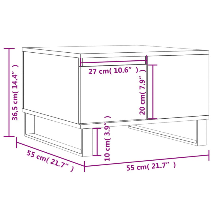 Soffbord 55X55X36,5 Cm Konstruerat Trä
