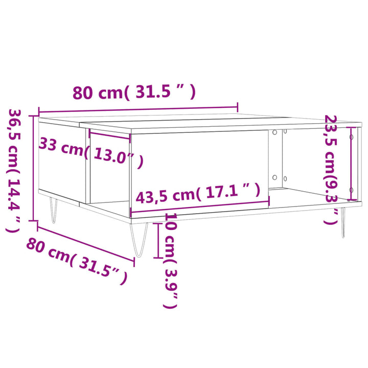 Soffbord 80X80X36,5 Cm Konstruerat Trä