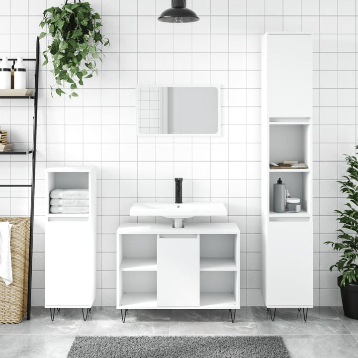 Badrumsskåp Ek 30X30X100 Cm Konstruerat Trä
