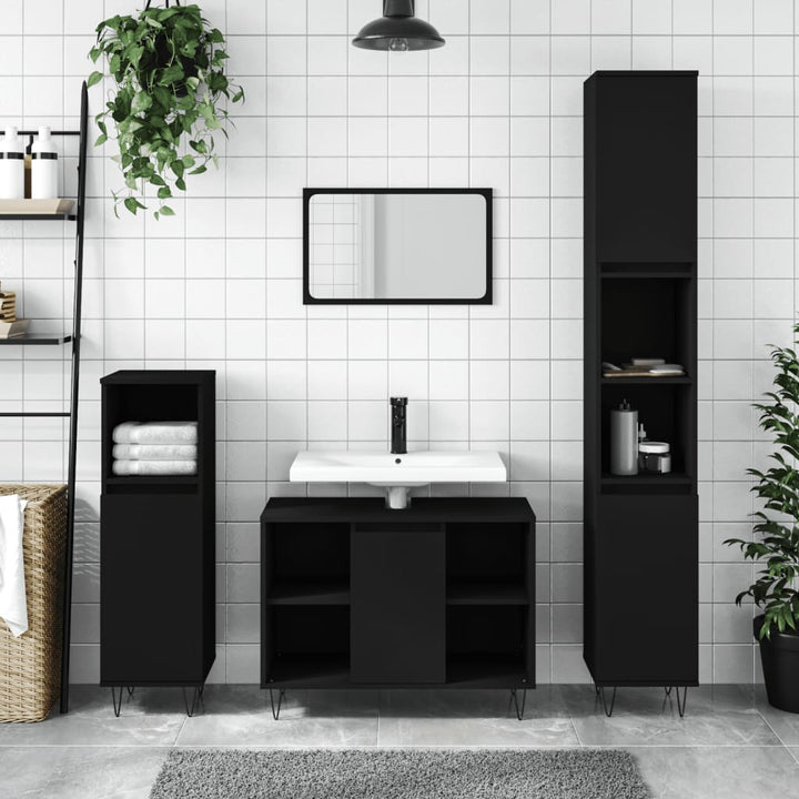 Badrumsskåp Ek 30X30X100 Cm Konstruerat Trä