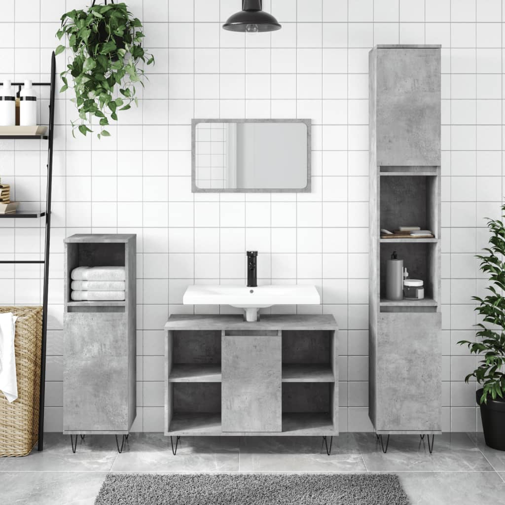 Badrumsskåp Ek 30X30X100 Cm Konstruerat Trä