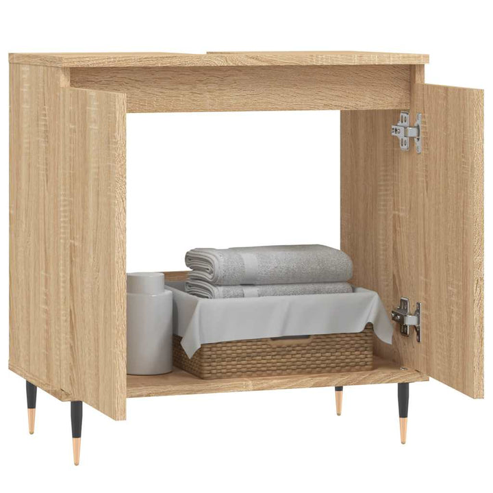 Badrumsskåp Sonoma-Ek 58X33X60 Cm Konstruerat Trä