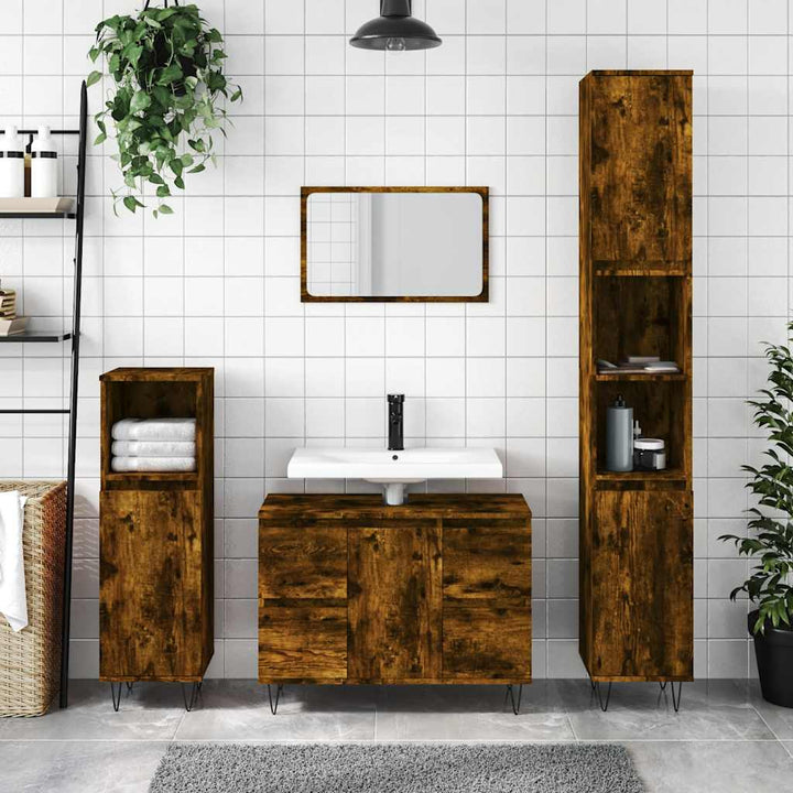 Badrumsskåp 80X33X60 Cm Konstruerat Trä