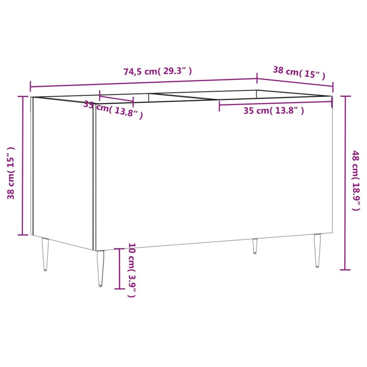 Stereobänk 74,5X38X48 Cm Konstruerat Trä