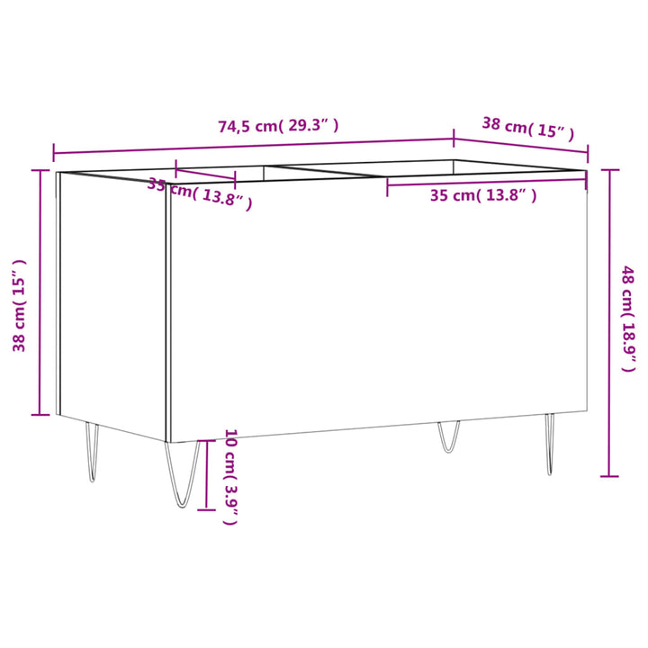Stereobänk 74,5X38X48 Cm Konstruerat Trä