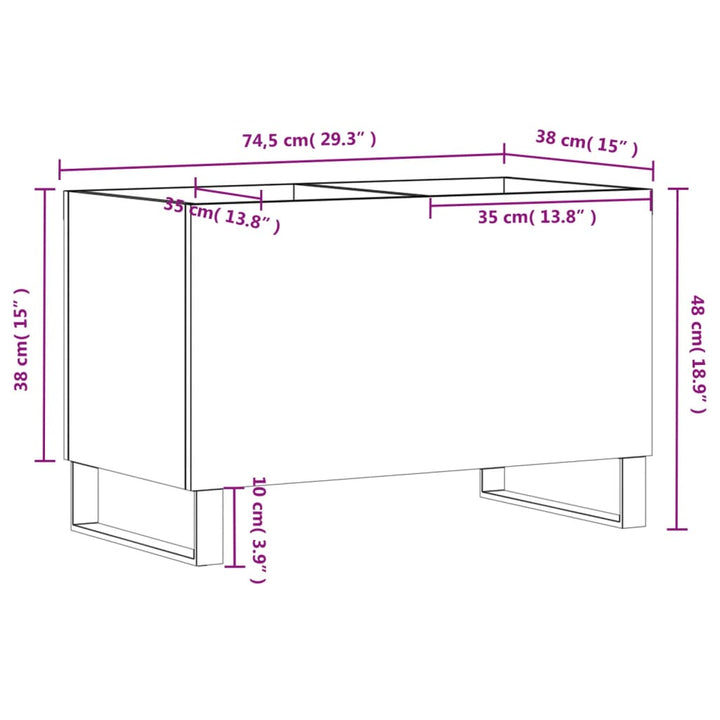 Stereobänk 74,5X38X48 Cm Konstruerat Trä