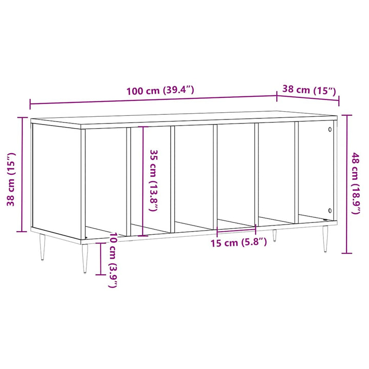 Stereobänk Sonoma-Ek 100X38X48 Cm Konstruerat Trä