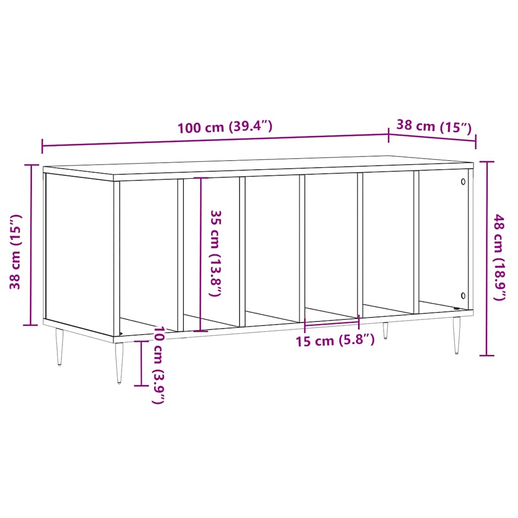 Stereobänk Sonoma-Ek 100X38X48 Cm Konstruerat Trä